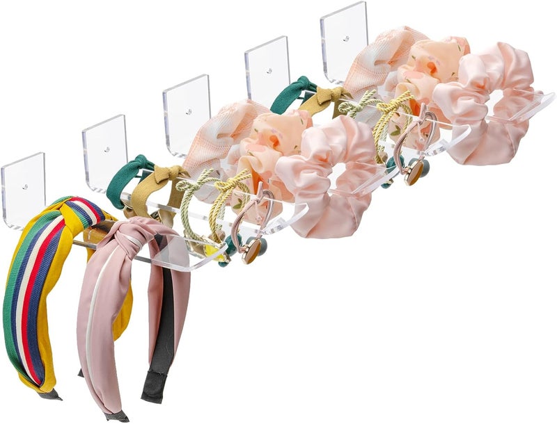 TPGP Bigfety Acrylic Headband Holder Wall - 5 Pack Clear Hanging Organizer for Hair Accessories - Image 1