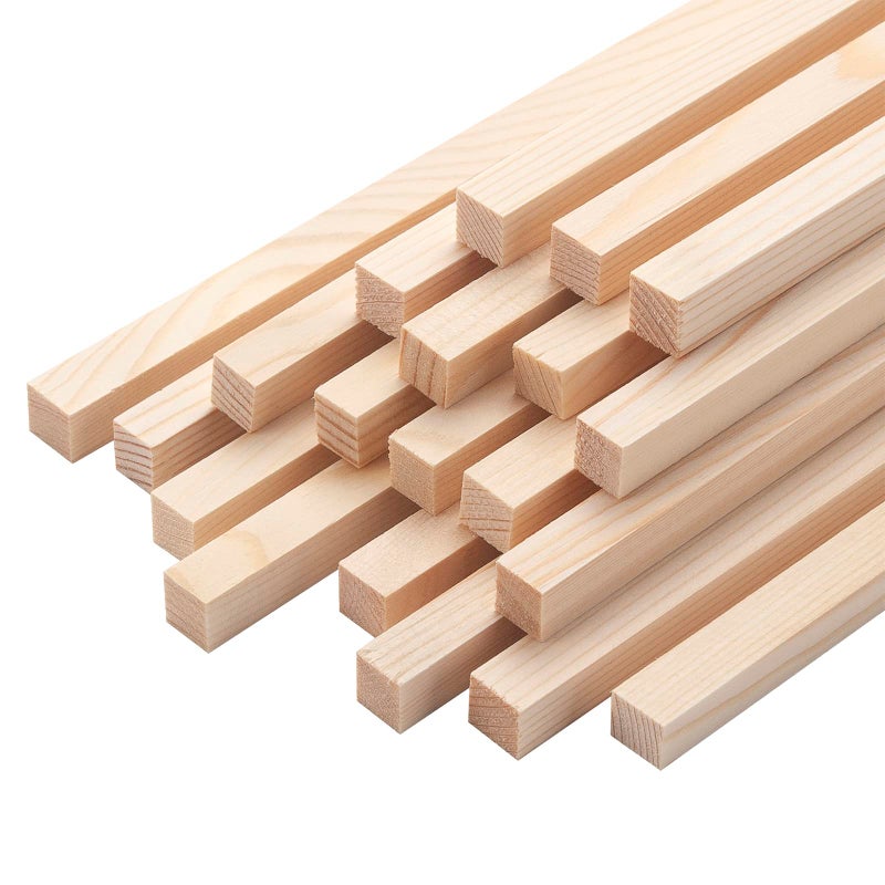 Square Wood Dowel Rods Wooden Craft Sticks 20PCS 38 x 12 Wooden Square Dowel Rods for Crafting Unfinished Hardwood Sticks Wood Pieces for Arts and DIYers DIY Projects Home Decor Woodworking