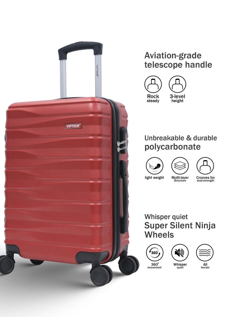 فيبتور حقيبة سفر بأربع عجلات دوارة وجوانب صلبة مع قفل أرقام - Image 3