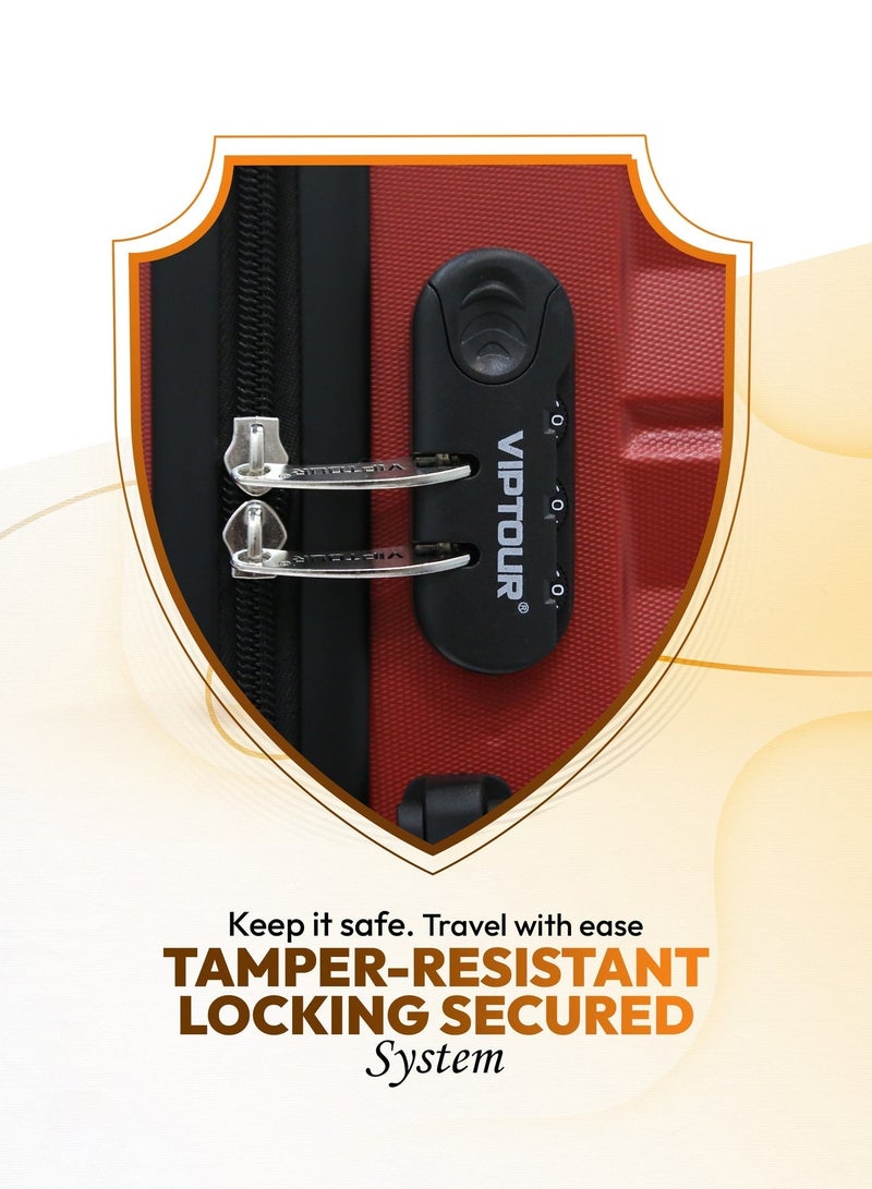 فيبتور حقيبة سفر بأربع عجلات دوارة وجوانب صلبة مع قفل أرقام - Image 4