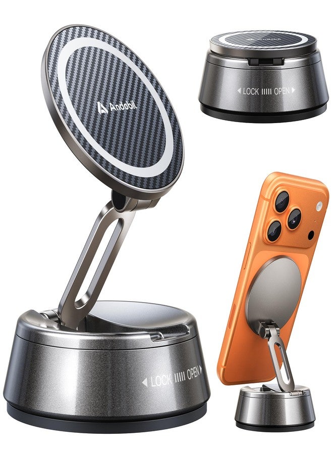 andobil 2026 Upgrade for Magsafe Car Mount [Strongest Suction & Magnet] Vacuum Magnetic Phone Holder for Car 360° Adjustable Car Cell Phone Holder Mount for iPhone iPhone 17 Pro Max 16/15/14/13/12 - Image 1