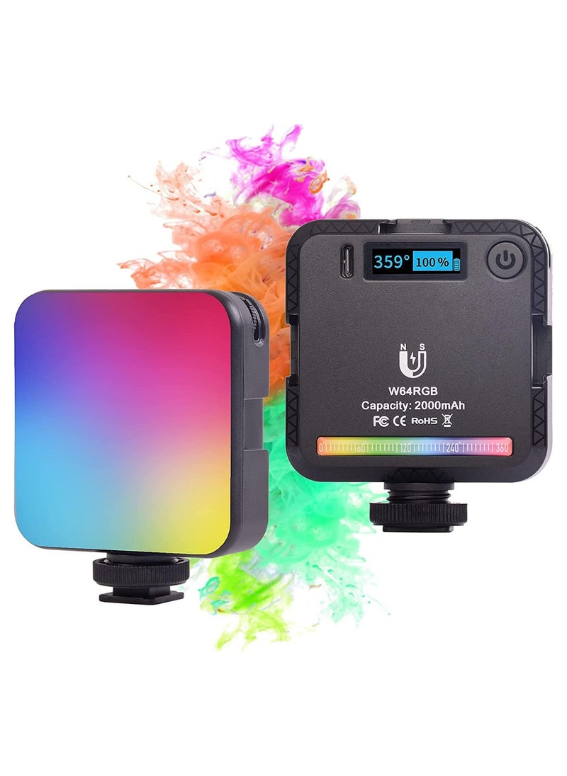 Generic MINI RGB Video Light,6W 2000mAH Rechargeable CRI 95+ 2500K-9000K Camera Illumination 800lux /0.3m, Portable Photography Light. Magnetic Design, 20 Color Effects.  - Image 1