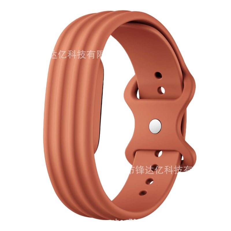 Silicone Smartwatch Band for daily smartwatch wear and replacement strap Brown finish Personal Use Indoor Use On The Go Use Work Use Family Use - Image 1