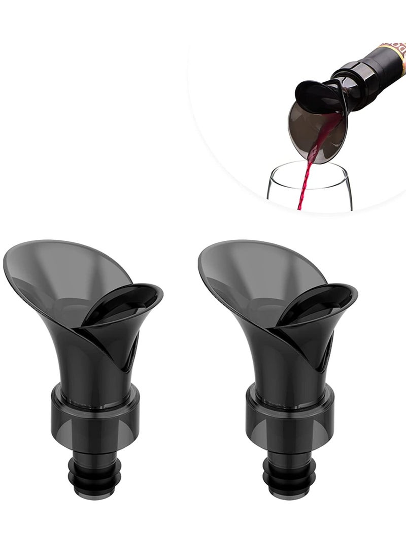 KASTWAVE Wine Stopper and Pourer 2 In 1 Design Flower Shape Decorative and Reusable Wine Pourer Leakproof Silicone Wine Bottle Stopper(2 Pcs)  - Image 1