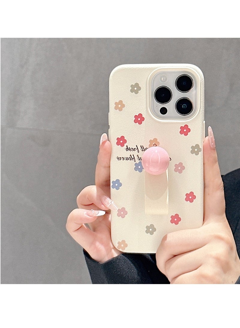 NIBEMINENT Polka Dot Heart Flower Protective TPU Case Cover For iPhone 16 Plus, Flower With A Ring