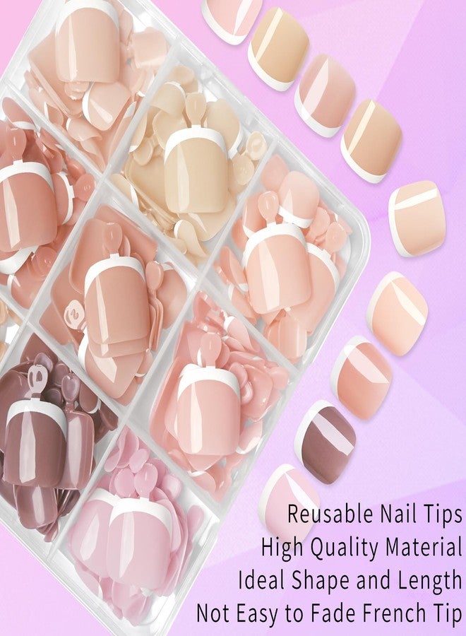 Lifextol 216PC Press on Toenails for Women Fake Toe Press on Nails French Tip Toe Nail Press ons with Sticky Tabs, 12 Size Fake Toenails Press ons Acrylic Toe Nail Tips Kit White Press on Toe Nails-A - Image 3