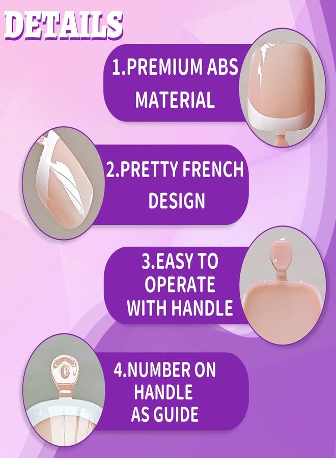 Lifextol 216PC Press on Toenails for Women Fake Toe Press on Nails French Tip Toe Nail Press ons with Sticky Tabs, 12 Size Fake Toenails Press ons Acrylic Toe Nail Tips Kit White Press on Toe Nails-A - Image 4