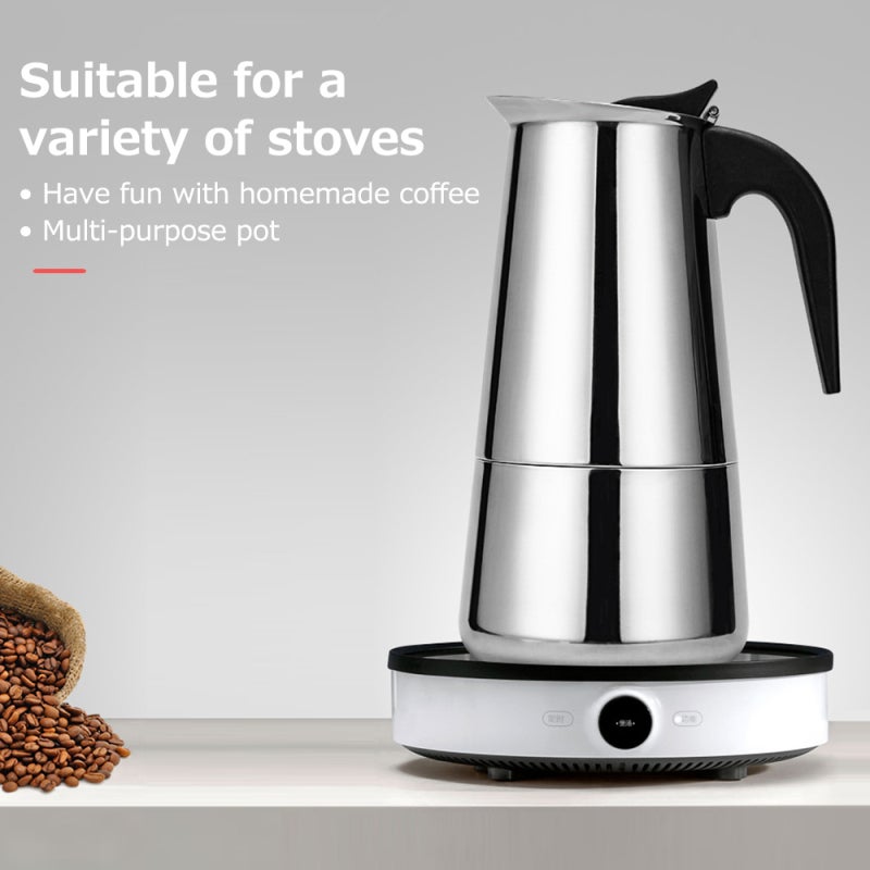 Silver 200ml Eagle Mouth Flow Spout Coffee Pot - Heat-Resistant Handle Stainless Steel Bottom Coffee Maker for Stovetop Home Brewing - Image 5