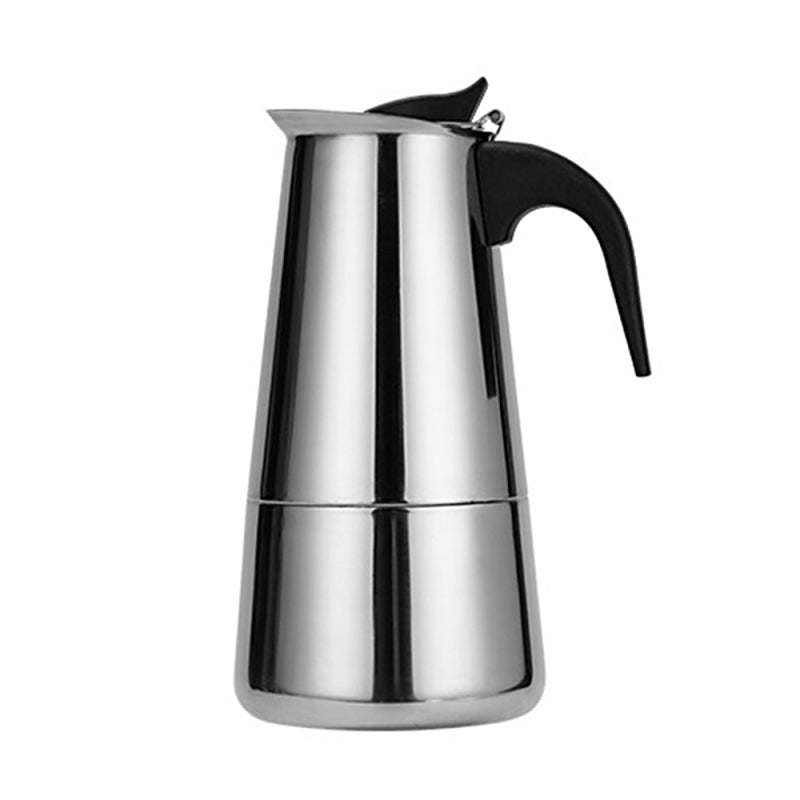 Silver 200ml Eagle Mouth Flow Spout Coffee Pot - Heat-Resistant Handle Stainless Steel Bottom Coffee Maker for Stovetop Home Brewing - Image 1