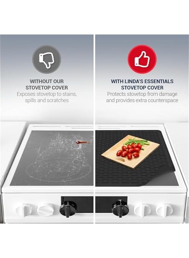 Beauenty Silicone Electric Stove Cover Mat, 28 * 20 inches Extra Large Silicone Dish Drying Mat, Glass Top Stove Cover To Protect Kitchen Counter Surface And Prevent Scratching- BLACK - Image 4