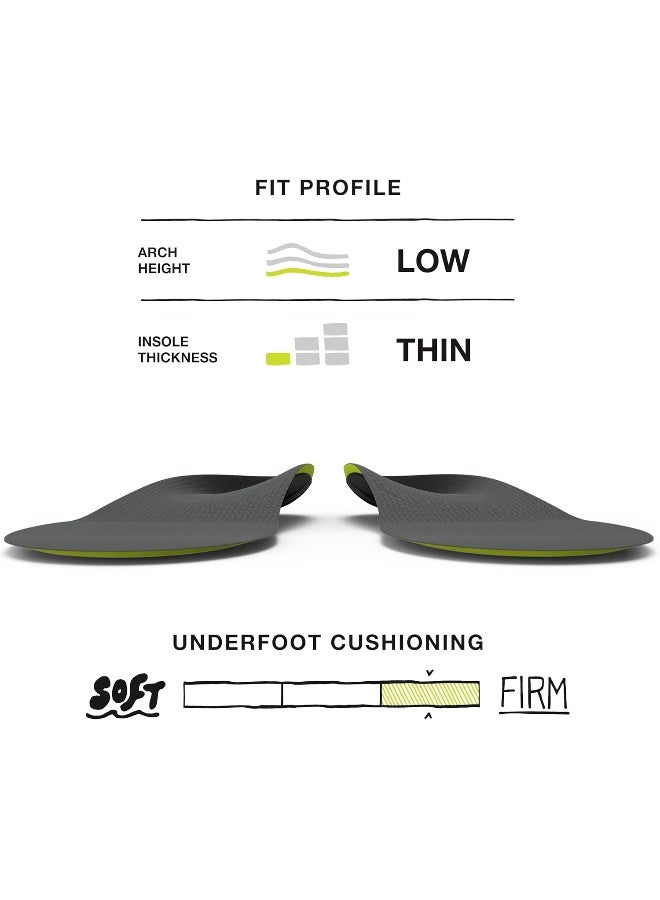 Superfeet CARBON, Thin and Strong Insoles for Pain Relief in Performance Athletic and Tight Casual Shoes, Unisex, Gray, X-Large/F: 12.5+ Wmns/11.5-13 Mens - Image 2