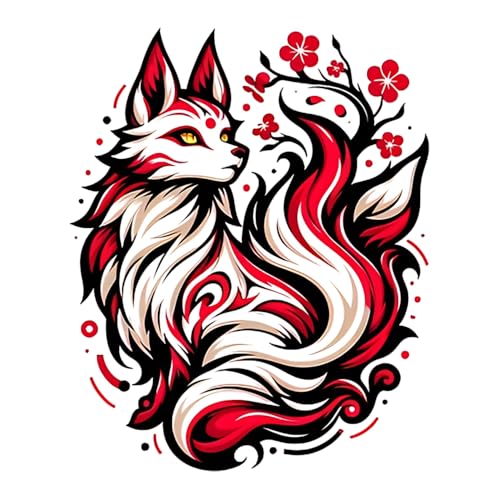 EARLFAMILY 51 Japanese Kitsune Car Stickers Waterproof Vinyl Car Accessories Decals Bumper Trunk Fuel Tank Cap Decals - Image 1
