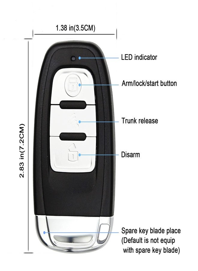 3T6B Passive Keyless Entry System Push Button Vehicles Start/Stop Kit Safe Lock with 2 Smart Key - Image 2