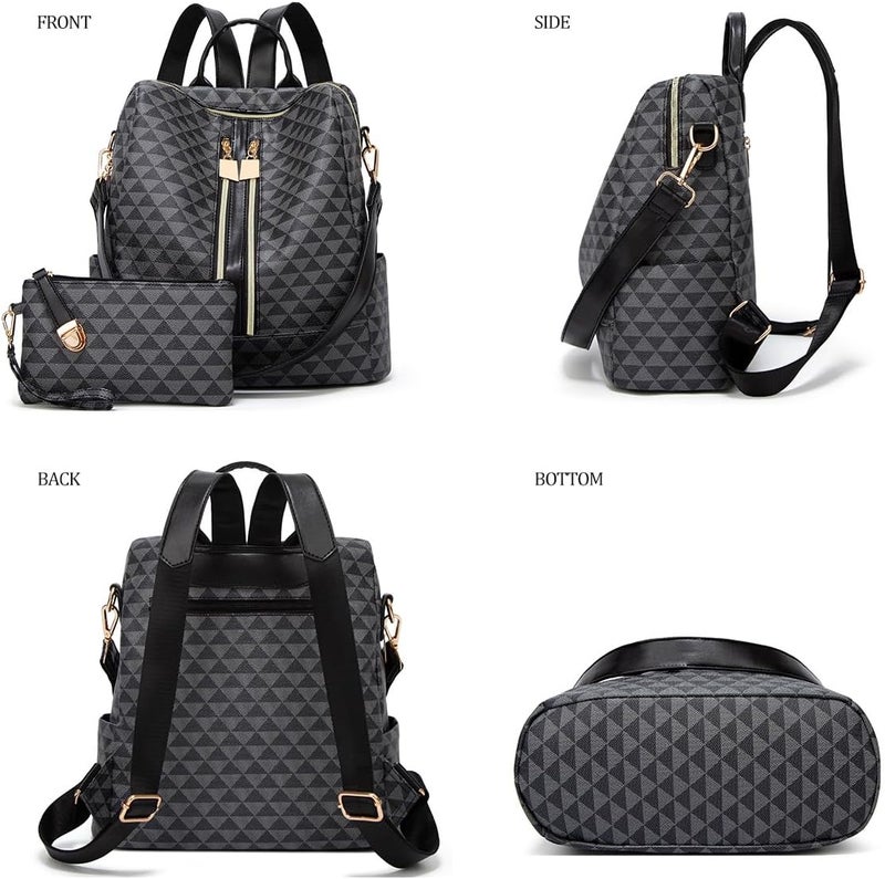 Makes Backpack Purse for Women PU Leather Travel Satchel Handbag Convertible Design Bag with Purse 2 Piece - Image 5