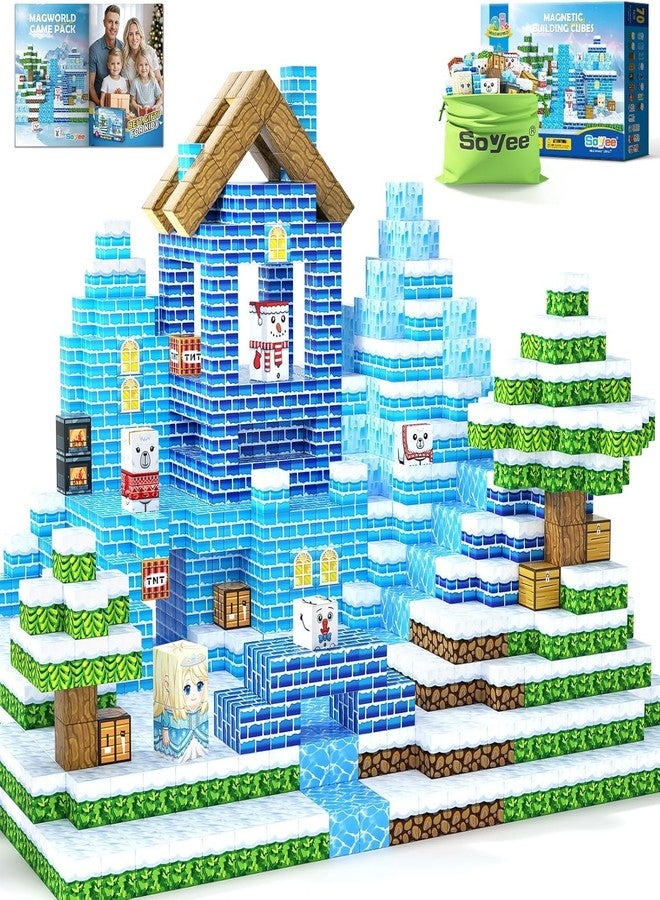 Soyee Magnetic Blocks Kids Toys - Build Mine Magnet World Set for Boys & Girls Ages 3-5 5-7 6-8 8-12 Building Sensory Toys 1'' Magnetic Cubes 3 4 5 6 7 8+ Year Old Girls Birthday Gifts - Image 1