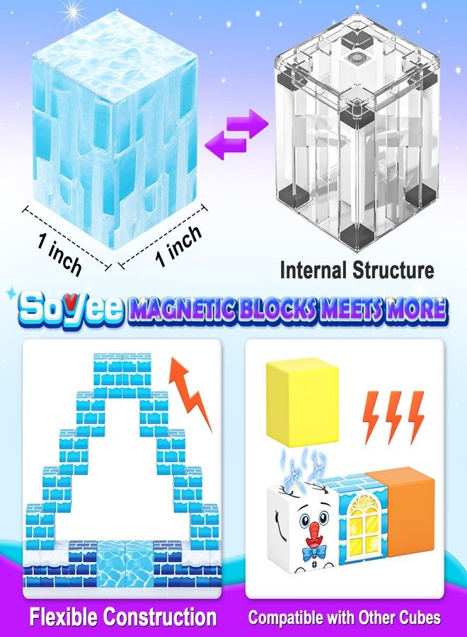 Soyee Magnetic Blocks Kids Toys - Build Mine Magnet World Set for Boys & Girls Ages 3-5 5-7 6-8 8-12 Building Sensory Toys 1'' Magnetic Cubes 3 4 5 6 7 8+ Year Old Girls Birthday Gifts - Image 5