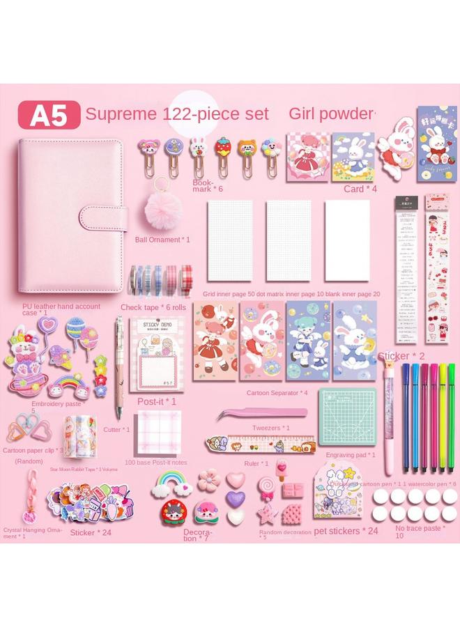 Bluejw Hand Account Net Red Square Book Suit Girl Cute High Color Value Blank Girl Heart Hand Account Book Loose Leaf Detachable - Image 5