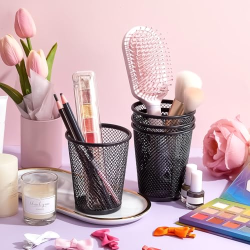 Henoyso 36 Pack Mesh Pencil Holder Wire Mesh Pen Cup Black Pen Holder for Desk Metal Pen Organizer Pencil Cup Marker Holder Makeup Brush Holders for Home Office Supplies Accessories - Image 3