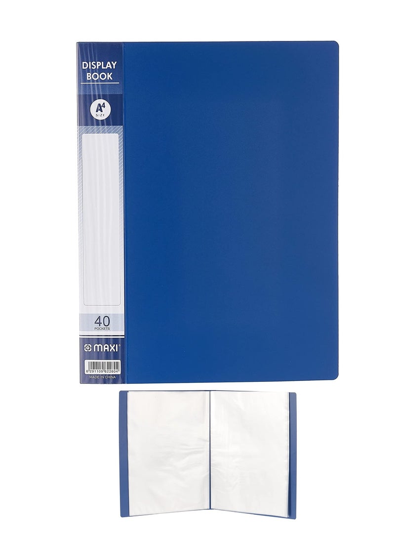 Maxi 1-Piece Display Book 40 Pockets Blue Cover - Image 1