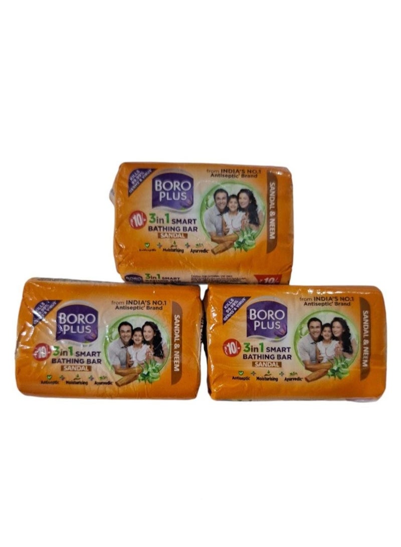 BOROPLUS Sanitizing and Moisturizing Soap - Sandalwood and Neem 3*40g - Image 1