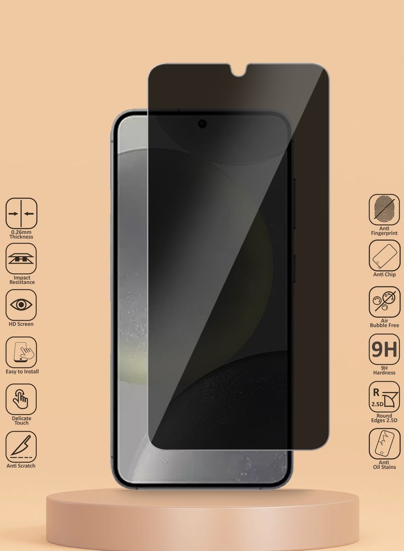 Techie واقي شاشة زجاجي مقوى عالي الدقة للخصوصية لهاتف Samsung Galaxy S24 2024 - مضاد للفقاعات، صلابة 9H 0.33 مم، حواف مستديرة، سهل التركيب - Image 2