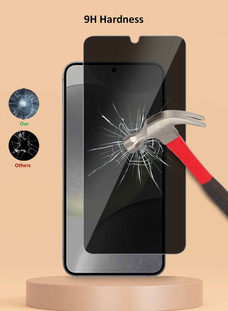 Techie واقي شاشة زجاجي مقوى عالي الدقة للخصوصية لهاتف Samsung Galaxy S24 2024 - مضاد للفقاعات، صلابة 9H 0.33 مم، حواف مستديرة، سهل التركيب - Image 3