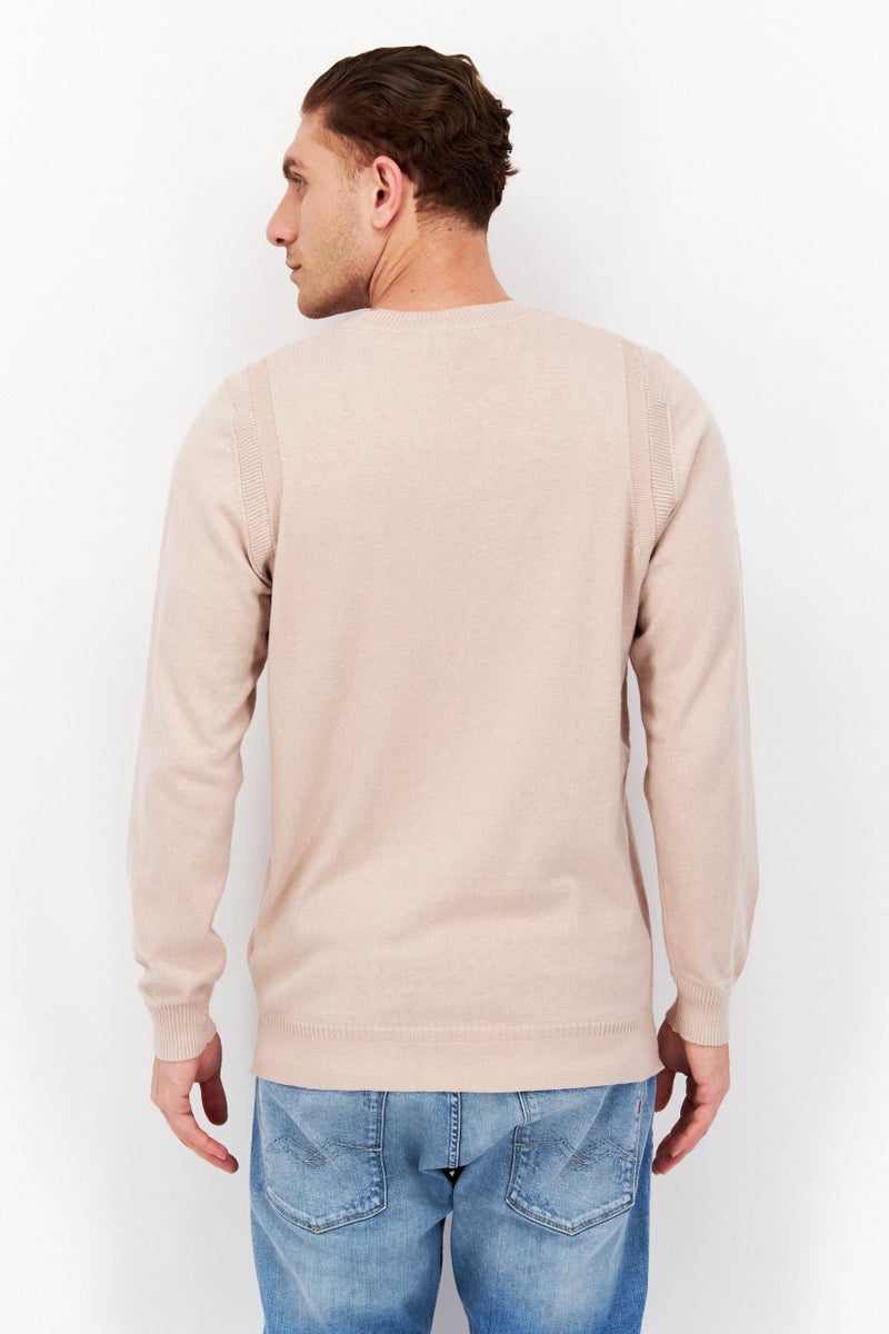 Lyle & Scott Men Crew Neck Long Sleeve Printed Sweatshirt, Light Brown - Image 2