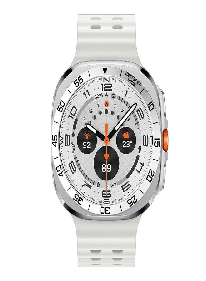 DEALELE Bezel Cover Compatible with Samsung Galaxy Watch Ultra 47mm (2025/2024), Time Scale Stainless Steel Metal Bezel Ring Adhesive Cover Anti Scratch Protector Accessory, Silver - Image 3