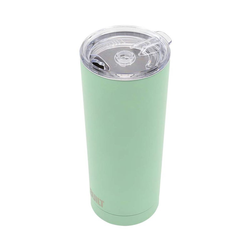 BUILT Double Walled Stainless Steel Tumbler Set with Replacement Lid  2 Reusable Tritan Wire Straw Cleaning Brush in Gift Box  1 Count (Pack of 1)  Ash Green - Image 5
