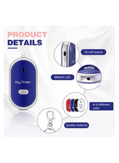 KASTWAVE جهاز Locator مفاتيح، باحث عن المفاتيح مع صفارة، ضوء LED، التحكم في الصوت عن بُعد، Locator حزام المفاتيح للحيوانات الأليفة، الطفل، كبار السن، الأمتعة، 4 قطع  - Image 3