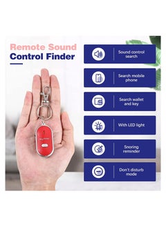 KASTWAVE جهاز Locator مفاتيح، باحث عن المفاتيح مع صفارة، ضوء LED، التحكم في الصوت عن بُعد، Locator حزام المفاتيح للحيوانات الأليفة، الطفل، كبار السن، الأمتعة، 4 قطع  - Image 2