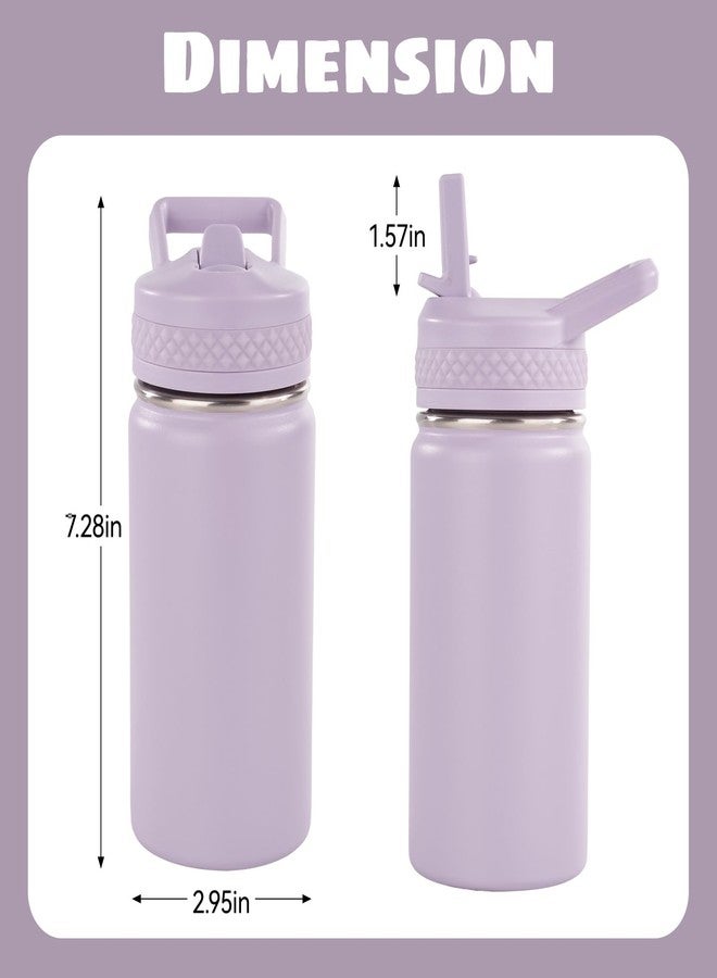 Fijinhom Toddler Water Bottle, 12 oz Kids Vacuum Insulated Thermos for School With Straws Lids, 304 Stainless Steel, BPA-Free, Lilac - Image 4
