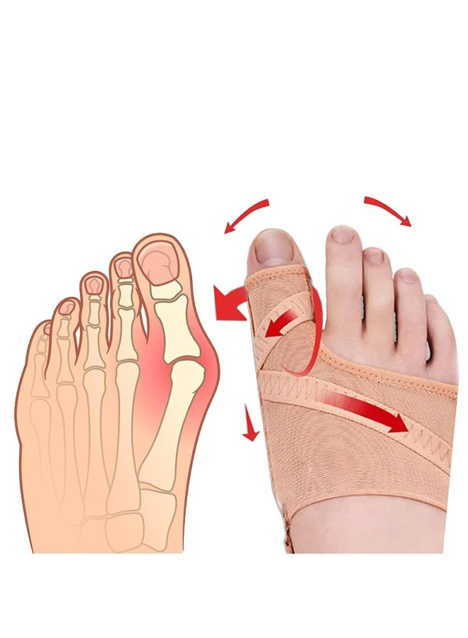 Bunion Corrector for Women and Men, 1 Pair Soft Slip Proofing Bunion Socks that Fit In Shoes, Big Toe Corrector, Silicone Toe Separators, Toe Spacers for Big Toe Pain Relief, Beige - Image 1