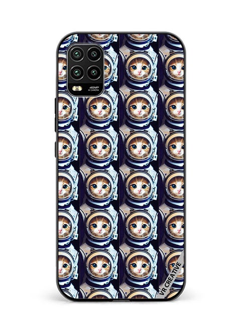 Protective Case Cover For Xiaomi Mi 10 Lite 5G Cat Face Inside Astronauts Helmet Pattern Design Multicolour