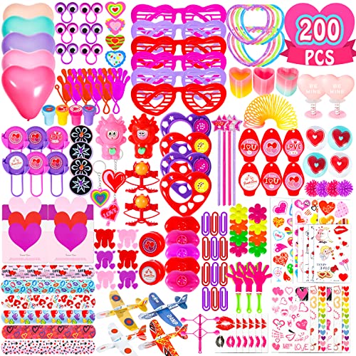 Thuodo 200pcs Valentines Party Favors Toys Assortment Valentines Day Gifts for Kids as Valentine Classroom Prizes Rewards Bulk Goodie Bag Stuffers Birthday Party SuppliesValentines - Image 5
