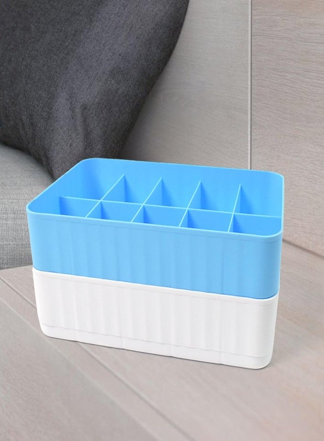 Horizonite Multi-Function Desktop Drawer Storage Box 10 Grid Underwear Socks Box (2 Pc Set) - Image 2