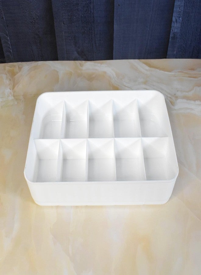 Horizonite Multi-Function Desktop Drawer Storage Box 10 Grid Underwear Socks Box (2 Pc Set) - Image 3