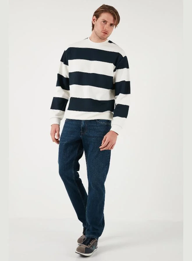 Buratti  Buratti Cotton Striped Regular Fit Crew Neck Sweat Men's SWEAT 5905790 for Men | Best Price UAE