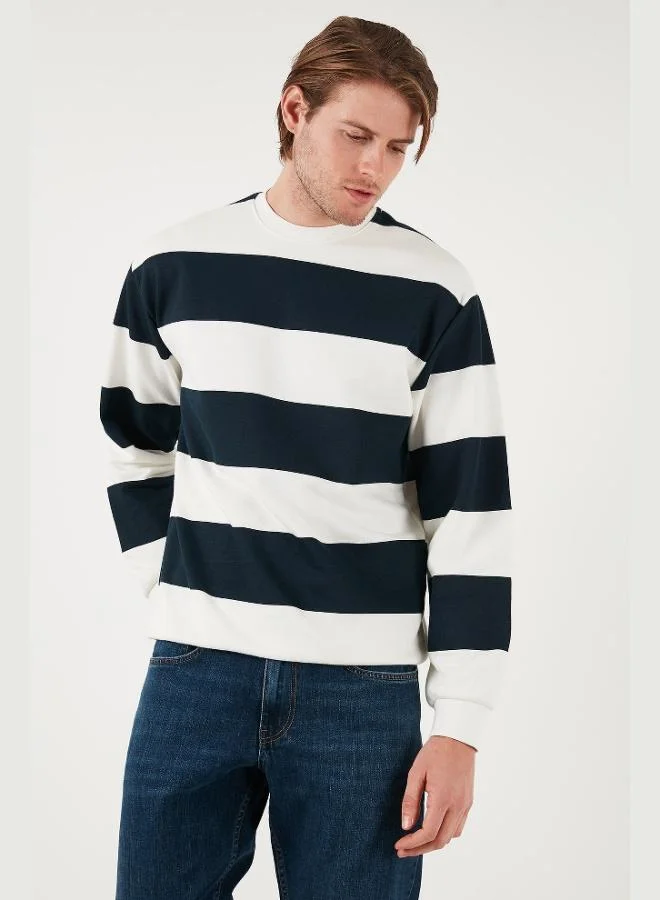 Buratti Buratti Cotton Striped Regular Fit Crew Neck Sweat Men's SWEAT 5905790