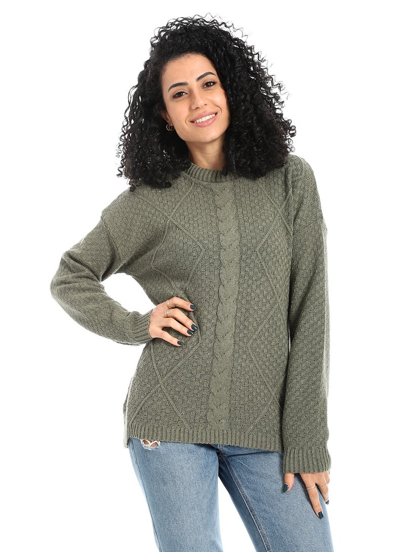 سيزار بلوفر صوف حريمي طويل مزود بتصمميات متعددة - Image 2