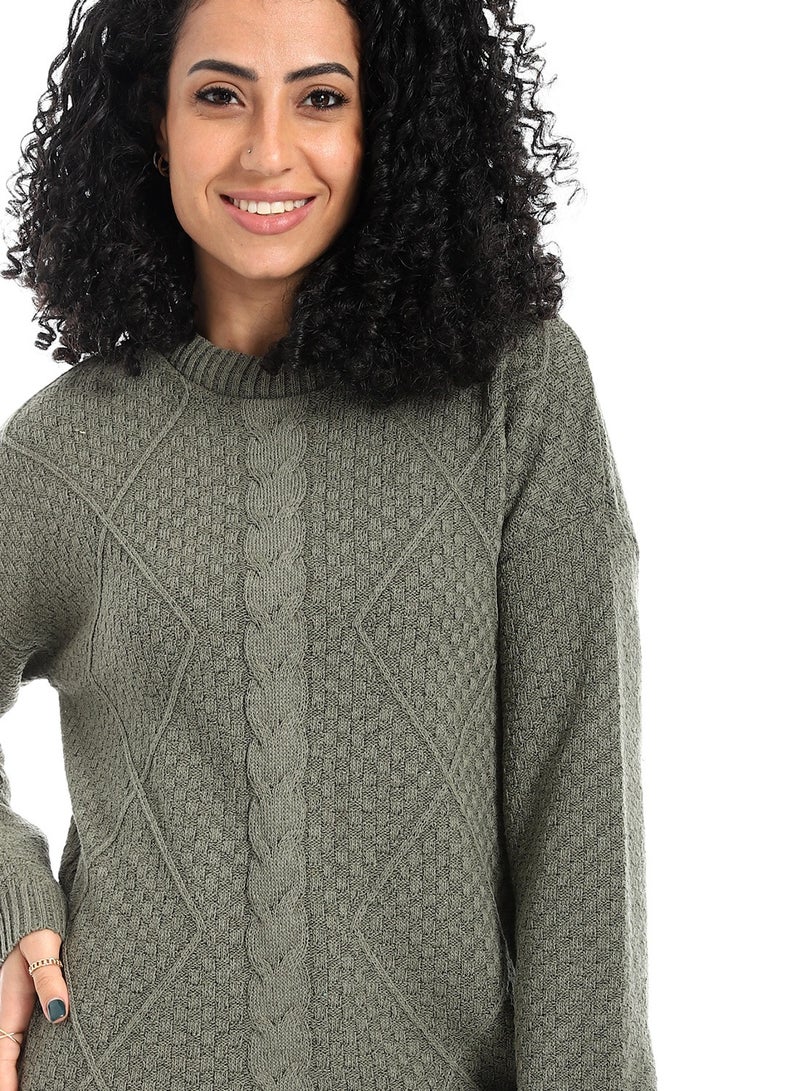 سيزار بلوفر صوف حريمي طويل مزود بتصمميات متعددة - Image 5