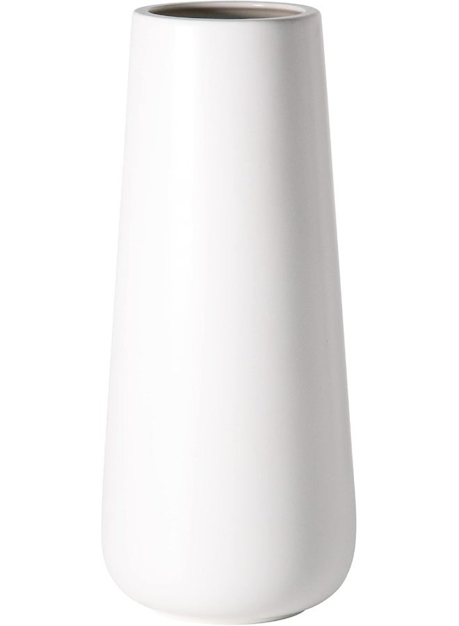 D'vine Dev Dvine Dev 11 Inch Ceramic Flower Vase Matte Finishing Minimalist Design for Home Dcor Bedroom Living Room Centerpieces Office White VSXHD2 - Image 2