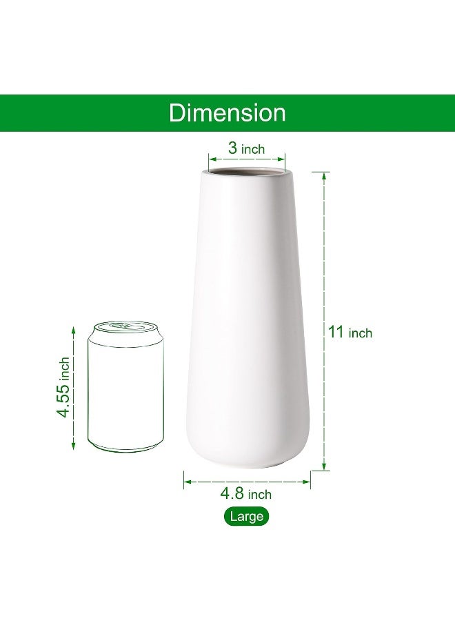 D'vine Dev Dvine Dev 11 Inch Ceramic Flower Vase Matte Finishing Minimalist Design for Home Dcor Bedroom Living Room Centerpieces Office White VSXHD2 - Image 5