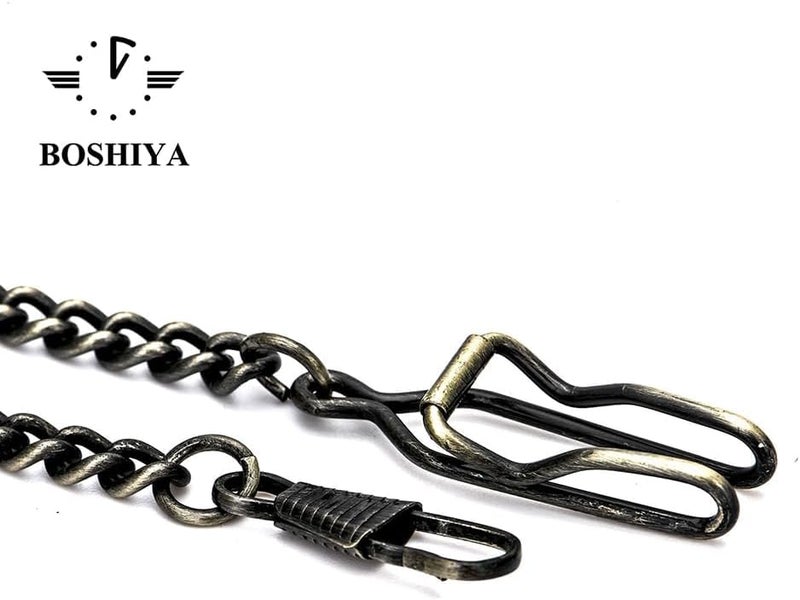 BoShiYa Clip Pocket Watch Chain for Men Vintage Metal Alloy Albert Vest Chain 14.9 Inch Pocket Watch Chains Link - Image 5