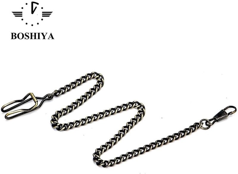 BoShiYa Clip Pocket Watch Chain for Men Vintage Metal Alloy Albert Vest Chain 14.9 Inch Pocket Watch Chains Link - Image 3