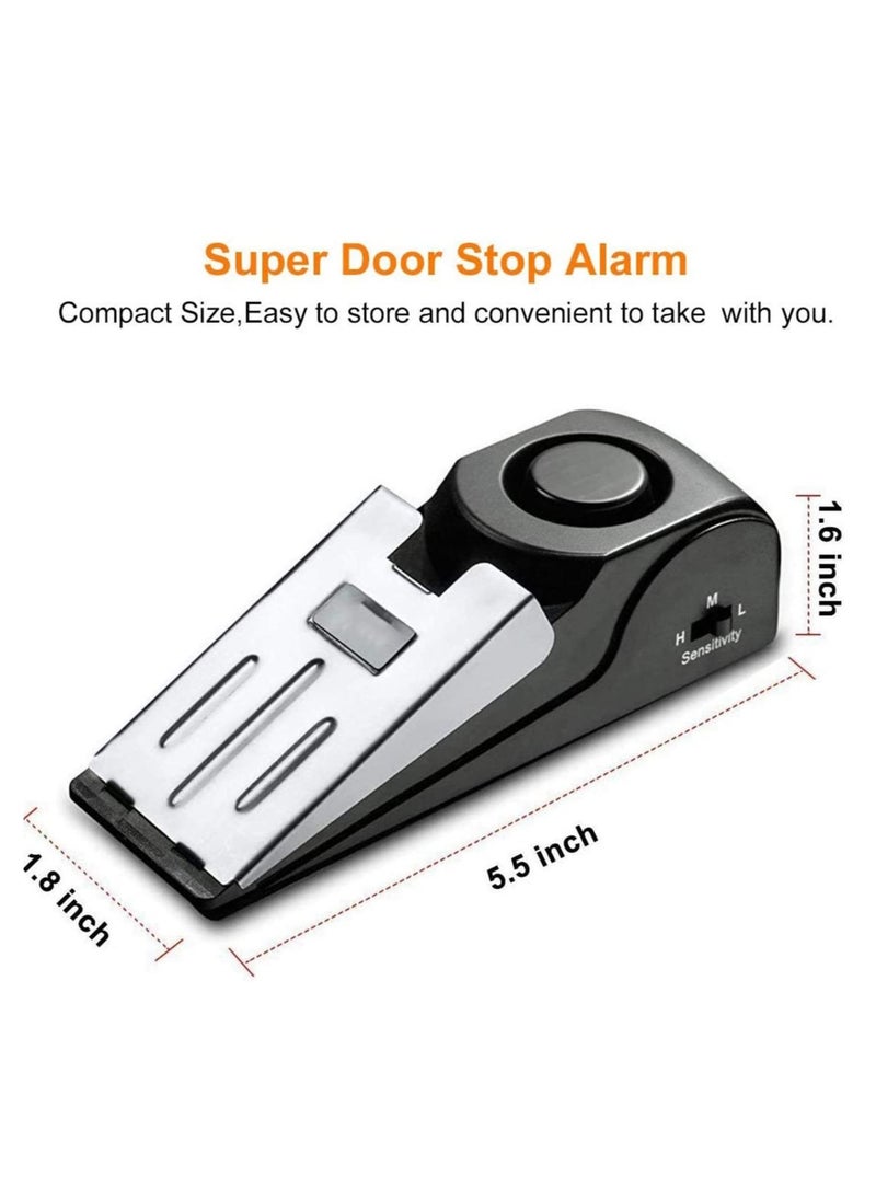 SYOSI 2Pack Door Stop Alarm with 120DB Siren Door Stop for Home Travel, Apartment House, Office Black Jammer Wedges  - Image 2
