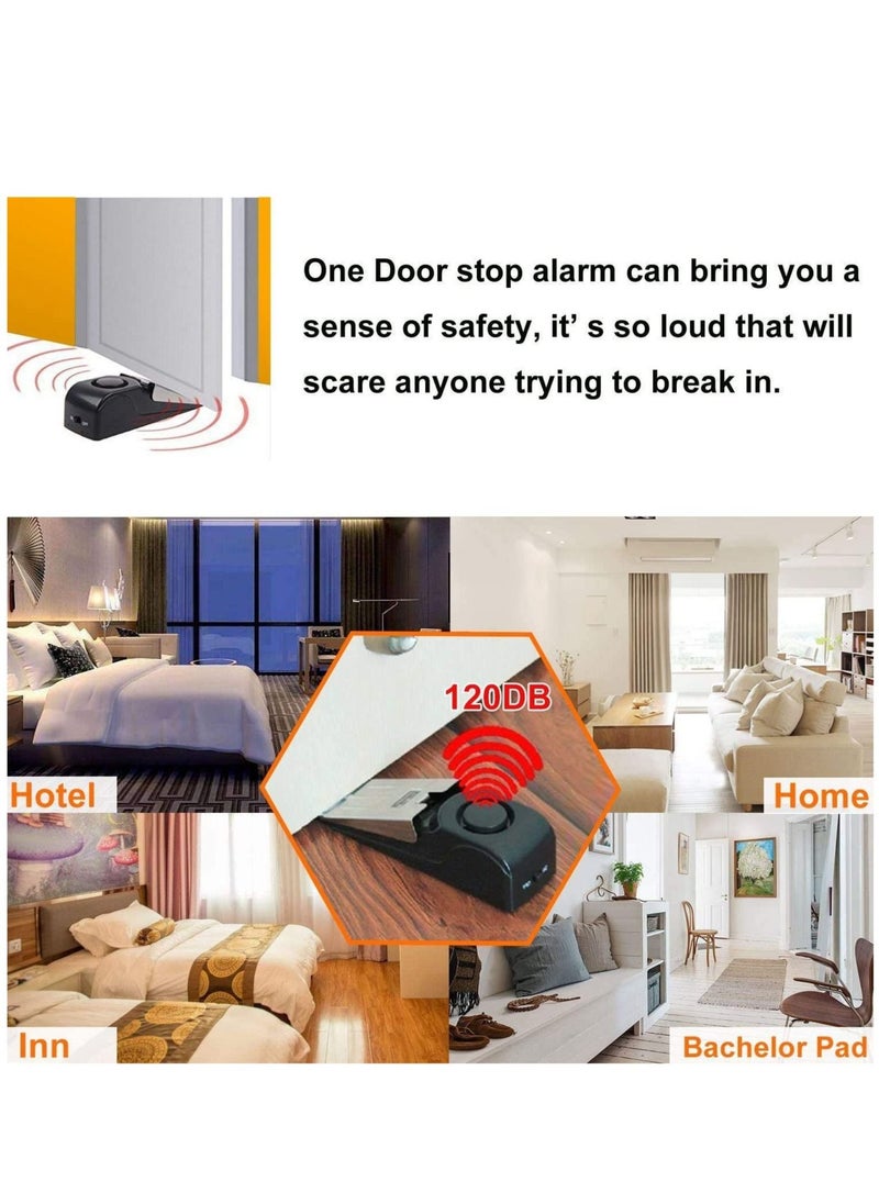 SYOSI 2Pack Door Stop Alarm with 120DB Siren Door Stop for Home Travel, Apartment House, Office Black Jammer Wedges  - Image 4