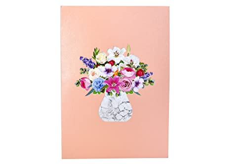 Teabug Cards Mixed Flower Vase Pop Up Birthday Card, Mothers Day Card, Anniversary Card, Thinking of You Card - Image 4