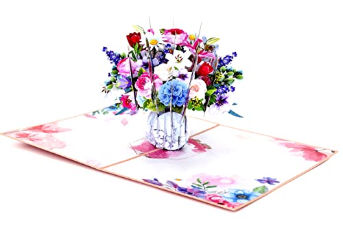 Teabug Cards Mixed Flower Vase Pop Up Birthday Card, Mothers Day Card, Anniversary Card, Thinking of You Card - Image 5