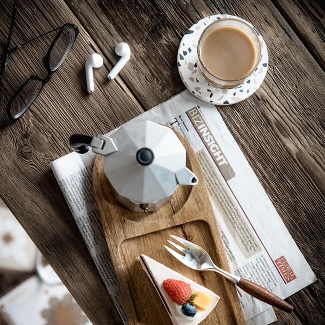 Heiboa Small Wood Serving Tray Platters - Natural Wooden Tray Drink Trays for Coffee Table Dessert Wood Serving Platter Rectangular Charcuterie Serving Board Party Plates, Set of 2 - Image 5